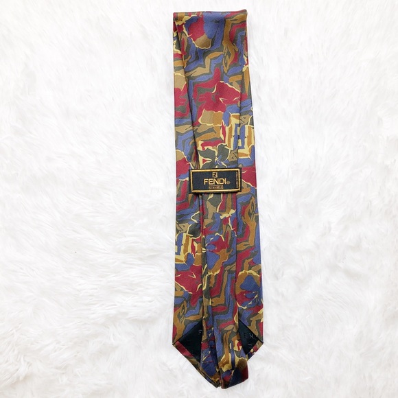 Fendi Camouflage Print Silk Dress Tie Mint - Picture 5 of 5